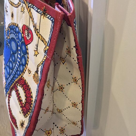 Brighton "Celebrate Holiday" Canvas Tote Bag Multicolor Christmas Ornaments NWT - Picture 3 of 5